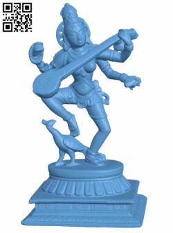 Saraswati dancing with peacock H008768 file stl free download 3D Model for CNC and 3d printer