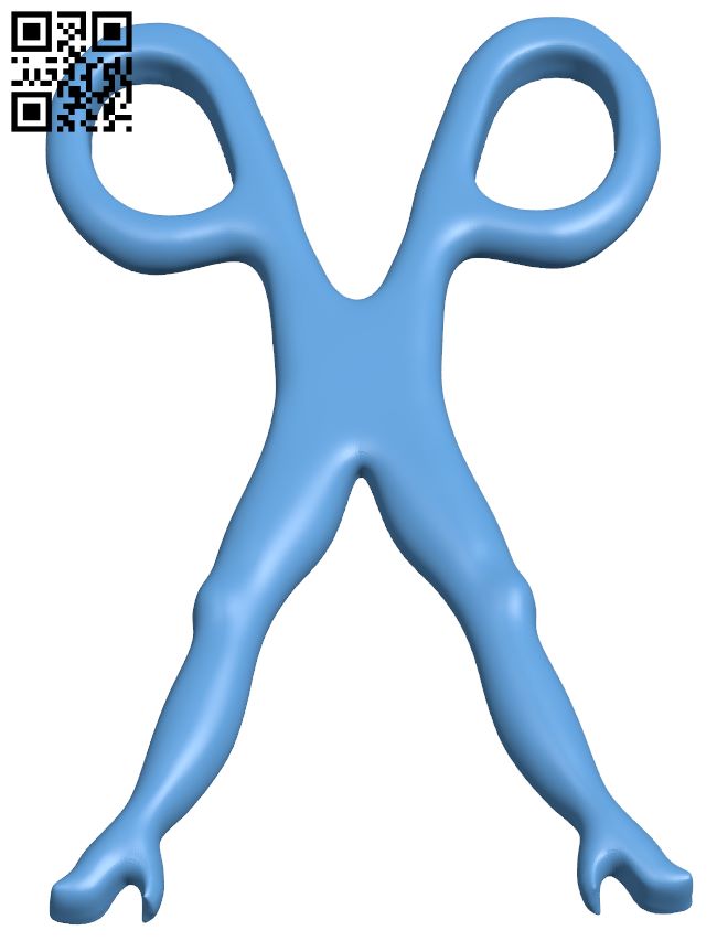 Scissor sisters pendant H009096 file stl free download 3D Model for CNC and 3d printer