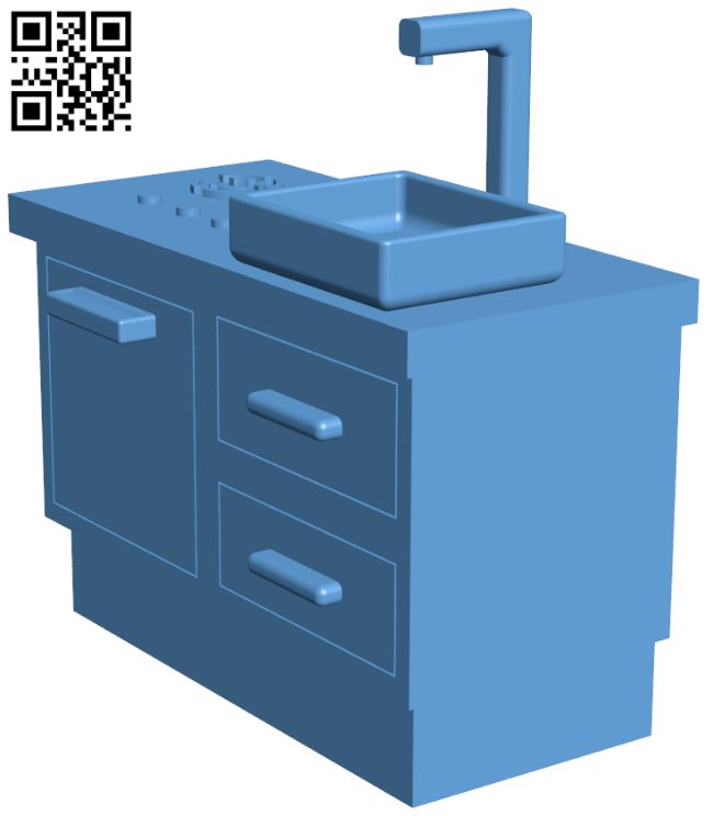 Small kitchen dollhouse H008939 file stl free download 3D Model for CNC and 3d printer