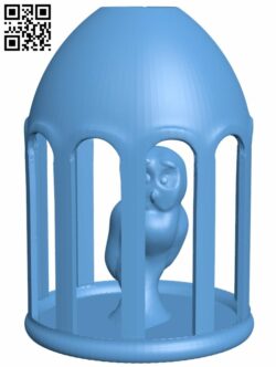 The owl in the cage H008775 file stl free download 3D Model for CNC and 3d printer