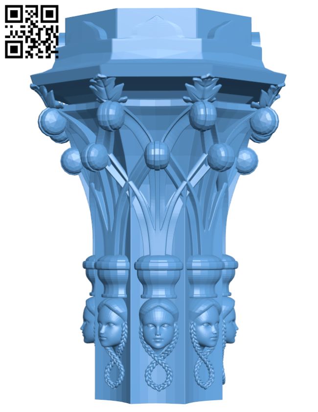 Top of the column T0001345 download free stl files 3d model for CNC wood carving