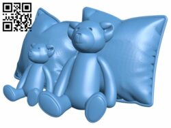 Toy bear figure with pillows H008705 file stl free download 3D Model for CNC and 3d printer