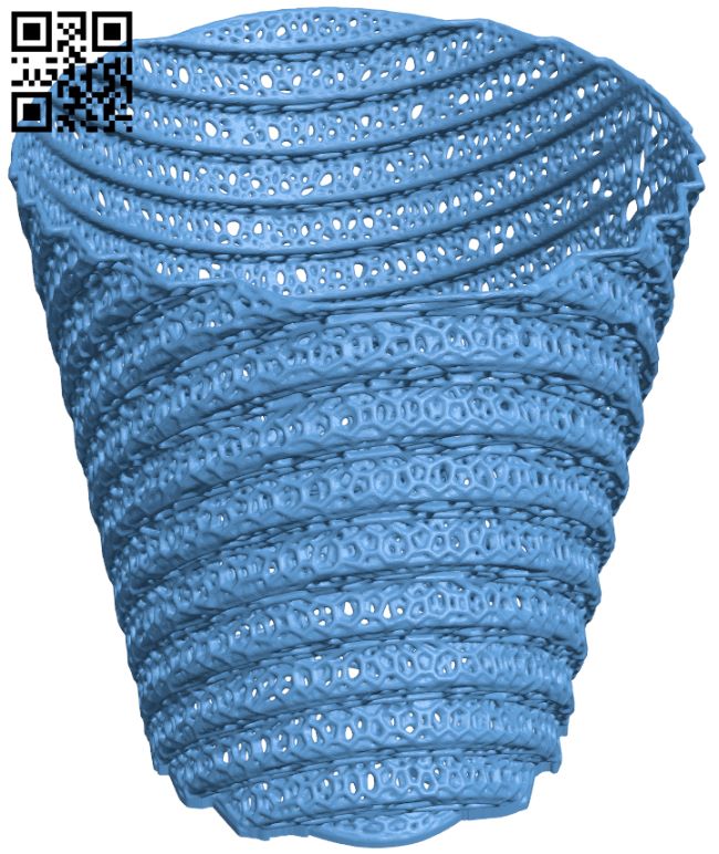 Voronoi stepped bin H008968 file stl free download 3D Model for CNC and 3d printer