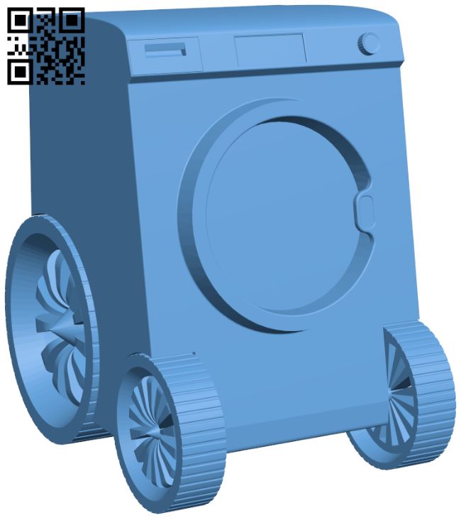 Washing machine on wheels H008977 file stl free download 3D Model for CNC and 3d printer