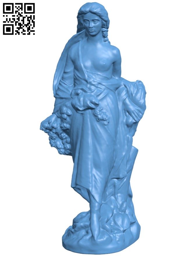 Woman with flowers H009120 file stl free download 3D Model for CNC and 3d printer