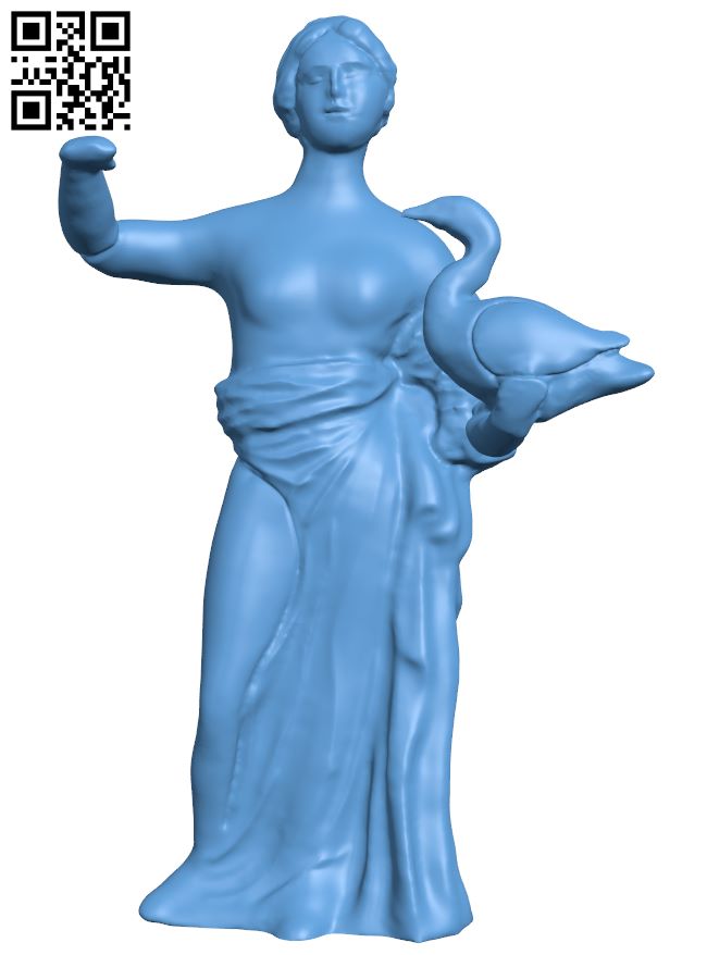 Woman with swan H009005 file stl free download 3D Model for CNC and 3d printer