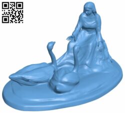 Woman with swans H009006 file stl free download 3D Model for CNC and 3d printer