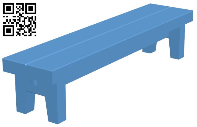 Wooden bench H009010 file stl free download 3D Model for CNC and 3d printer