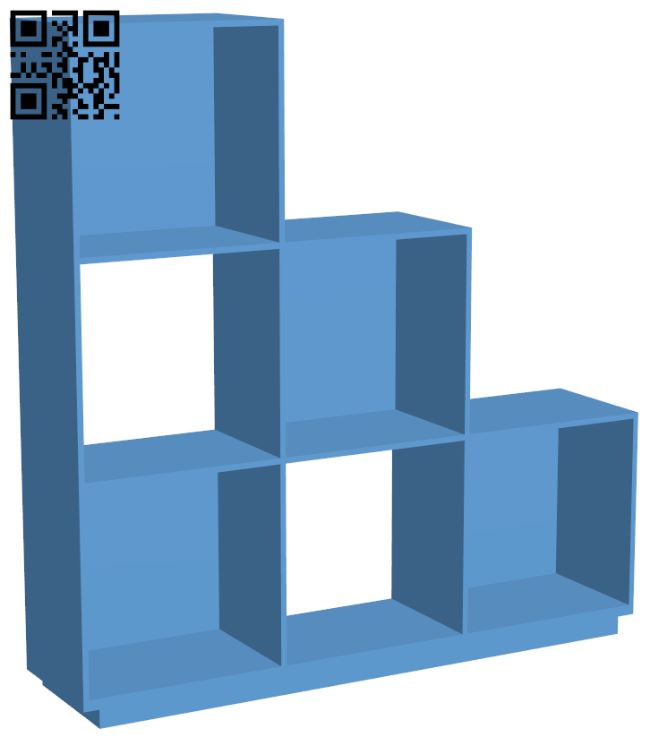 Wooden book shelf H009012 file stl free download 3D Model for CNC and 3d printer