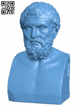 Xenocrates bust H009014 file stl free download 3D Model for CNC and 3d printer