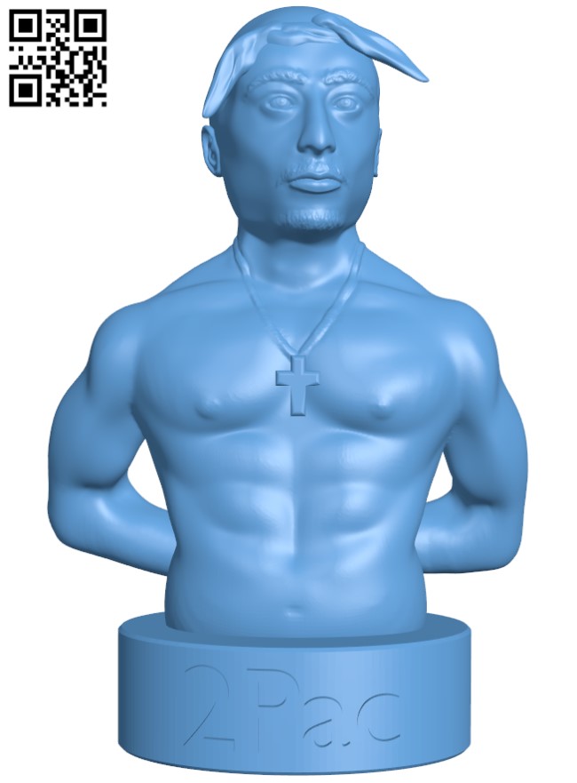 2 Pac bust H009401 file stl free download 3D Model for CNC and 3d printer