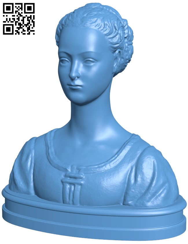Bust of a woman H009405 file stl free download 3D Model for CNC and 3d printer