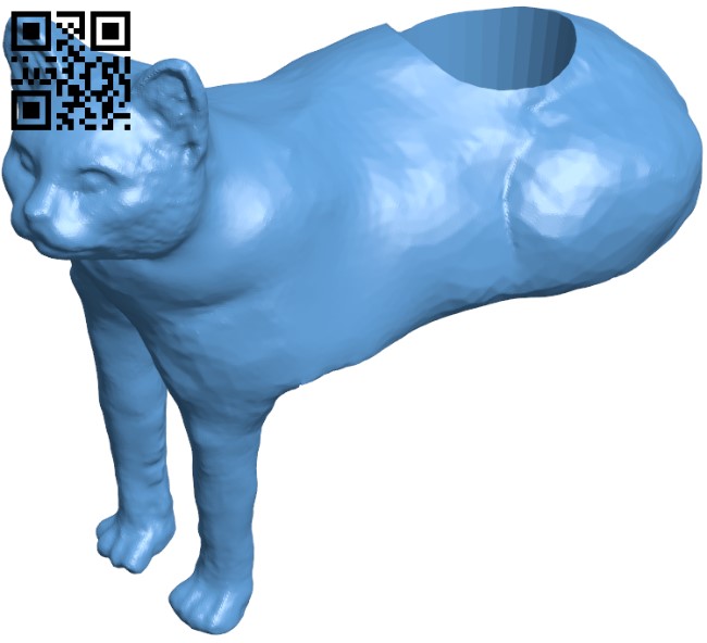 Cat planter H009407 file stl free download 3D Model for CNC and 3d printer
