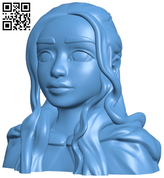Daenerys Targaryen Bust H009252 file stl free download 3D Model for CNC and 3d printer