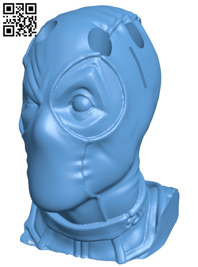 Deadpool head - Knife holder H009147 file stl free download 3D Model for CNC and 3d printer