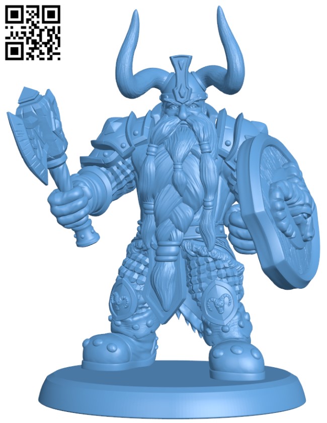 Dwarf Paladin H009182 file stl free download 3D Model for CNC and 3d printer