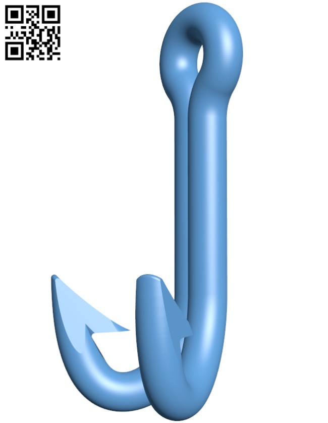 Fish hook - Novelty coat hook H009166 file stl free download 3D Model for CNC and 3d printer