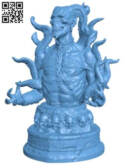 Flame Demon – Bust H009223 file stl free download 3D Model for CNC and 3d printer