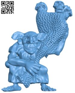 Goblin with fisher net H009414 file stl free download 3D Model for CNC and 3d printer