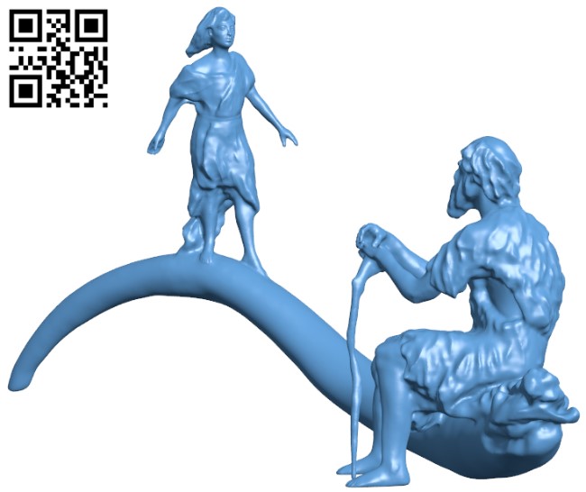 Grandfather and granddaughter H009255 file stl free download 3D Model for CNC and 3d printer