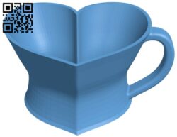 Heartcoffee cup H009155 file stl free download 3D Model for CNC and 3d printer