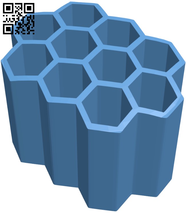 Honeycomb utensil holder H009359 file stl free download 3D Model for CNC and 3d printer