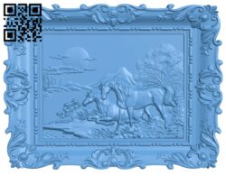 Horse painting T0001723 download free stl files 3d model for CNC wood carving