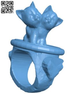 Kitten ring H009278 file stl free download 3D Model for CNC and 3d printer