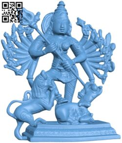 Mahishasura – Durga Slaying The Buffalo Demon H009288 file stl free download 3D Model for CNC and 3d printer