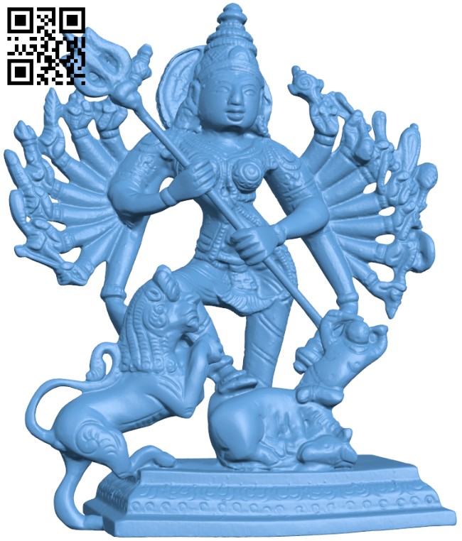 Mahishasura - Durga Slaying The Buffalo Demon H009288 file stl free download 3D Model for CNC and 3d printer