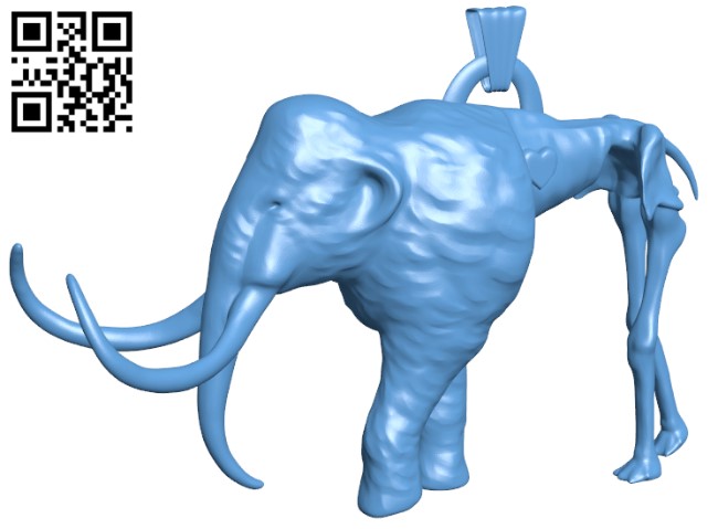 Mammoth pendant H009367 file stl free download 3D Model for CNC and 3d printer