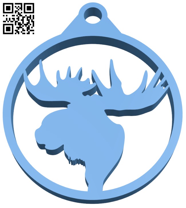Moose head keychain H009292 file stl free download 3D Model for CNC and 3d printer