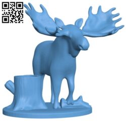 Moose pen holder H009293 file stl free download 3D Model for CNC and 3d printer