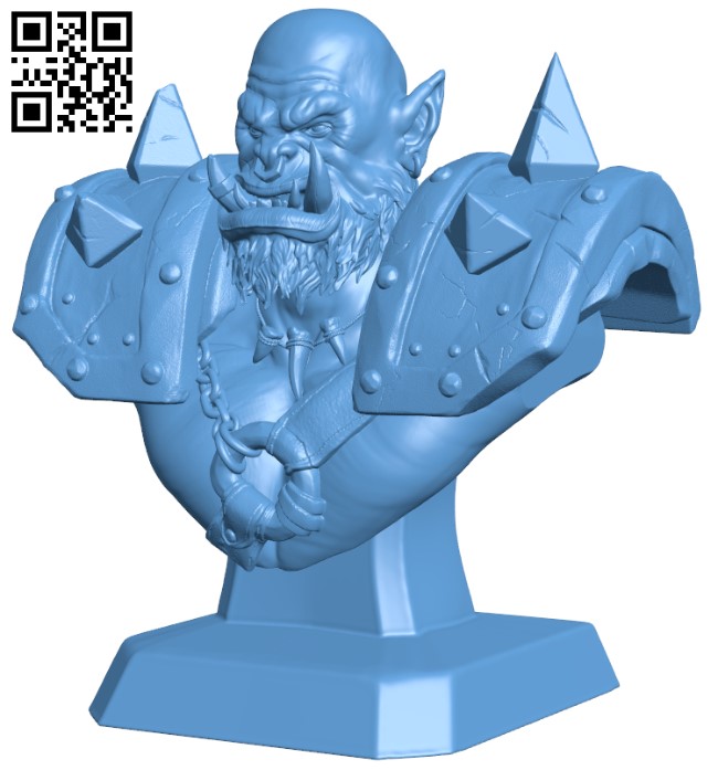 Orc bust H009434 file stl free download 3D Model for CNC and 3d printer