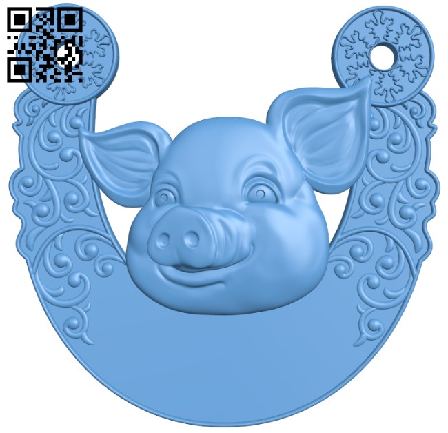 Pig pattern T0001731 download free stl files 3d model for CNC wood carving