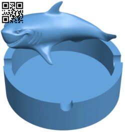Shark ashtray H009336 file stl free download 3D Model for CNC and 3d printer