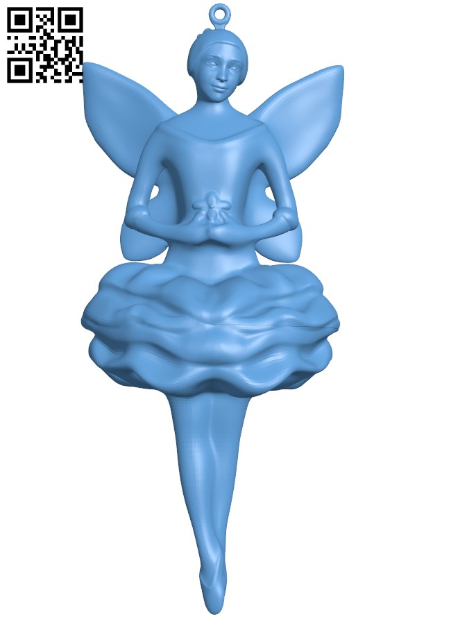 Snowflake fairy ornament H009338 file stl free download 3D Model for CNC and 3d printer