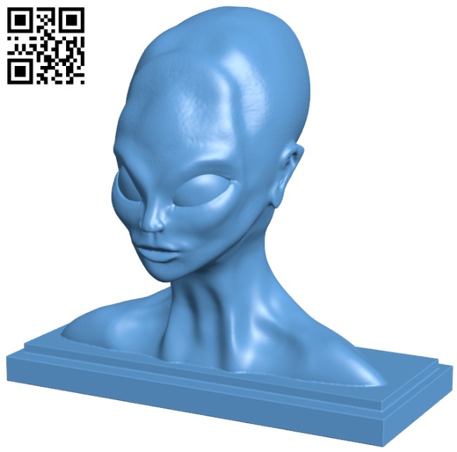 Alien bust H009663 file stl free download 3D Model for CNC and 3d printer