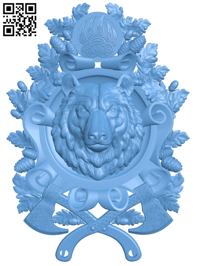 Bear pattern T0001744 download free stl files 3d model for CNC wood carving