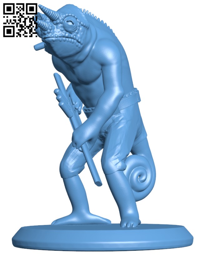 Chameleon with gun H009511 file stl free download 3D Model for CNC and 3d printer