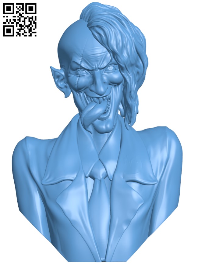 Clown bust H009676 file stl free download 3D Model for CNC and 3d printer