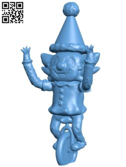 Clown on unicycle H009678 file stl free download 3D Model for CNC and 3d printer