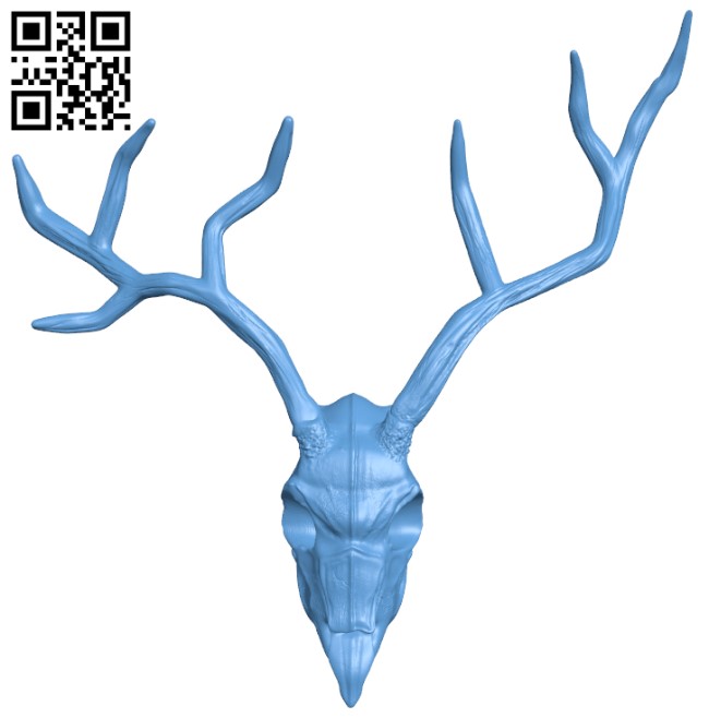 Deer Skull H009566 file stl free download 3D Model for CNC and 3d printer