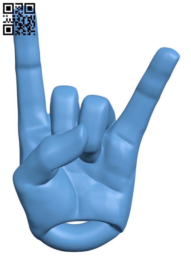 Devil horn hand gesture H009691 file stl free download 3D Model for CNC and 3d printer