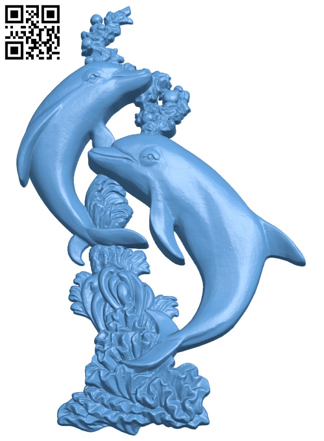 Dolphins T0001822 download free stl files 3d model for CNC wood carving