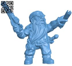 Dwarf pirate H009697 file stl free download 3D Model for CNC and 3d printer
