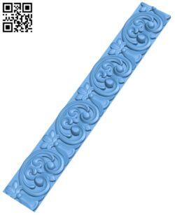 Flower pattern long T0001967 download free stl files 3d model for CNC wood carving