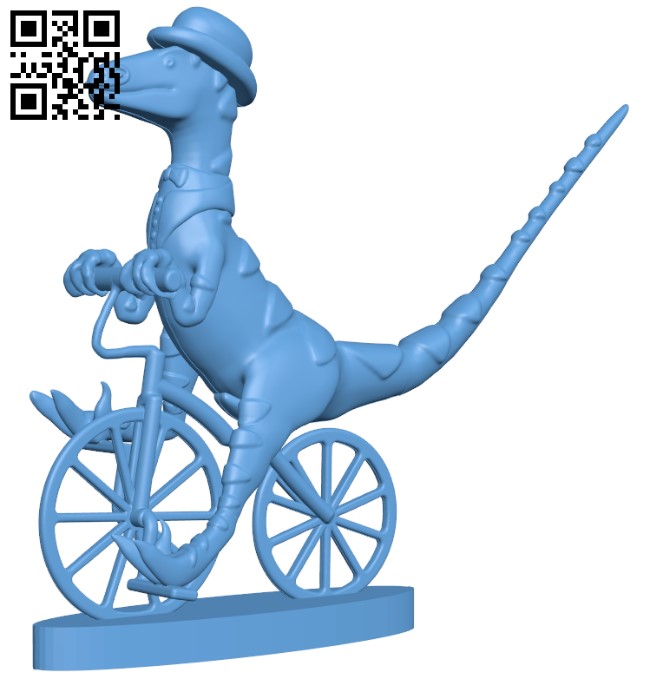Gentleman Raptor Riding A Bike H009538 file stl free download 3D Model for CNC and 3d printer