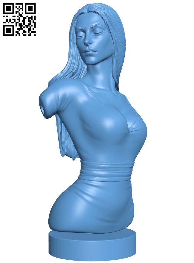 Girl bust H009710 file stl free download 3D Model for CNC and 3d printer