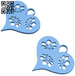 Heart-shaped earring H009442 file stl free download 3D Model for CNC and 3d printer